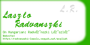 laszlo radvanszki business card